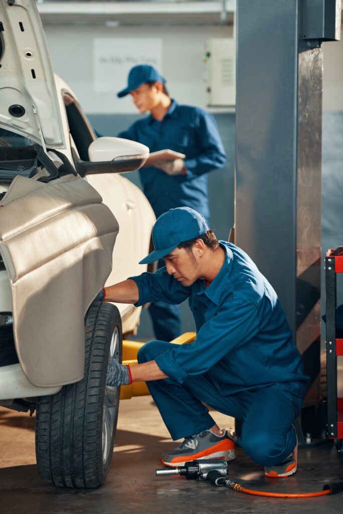 car maintenance in garage
